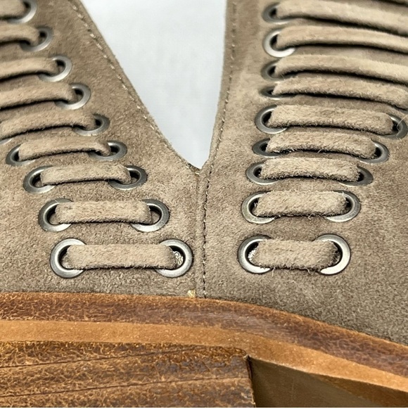 VINCE CAMUTO Prism 2 V-Cut Leather Suede Ankle Booties Moto Western Women 7M - Picture 5 of 16